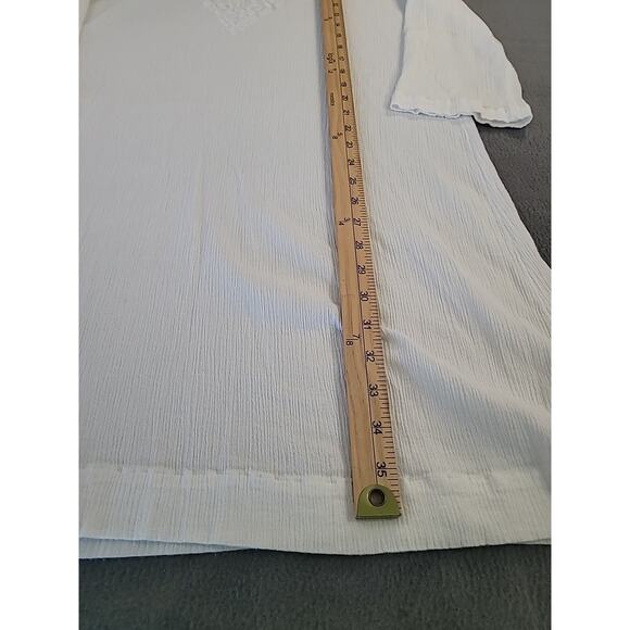 J. Jill White Embroidered Lagenlook Dress Large – Casual Elegant Knee-Length - Picture 5 of 7